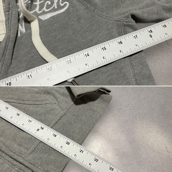 Vtg Abercrombie & Fitch Grey Zip Up Hoodie - Picture 7 of 7
